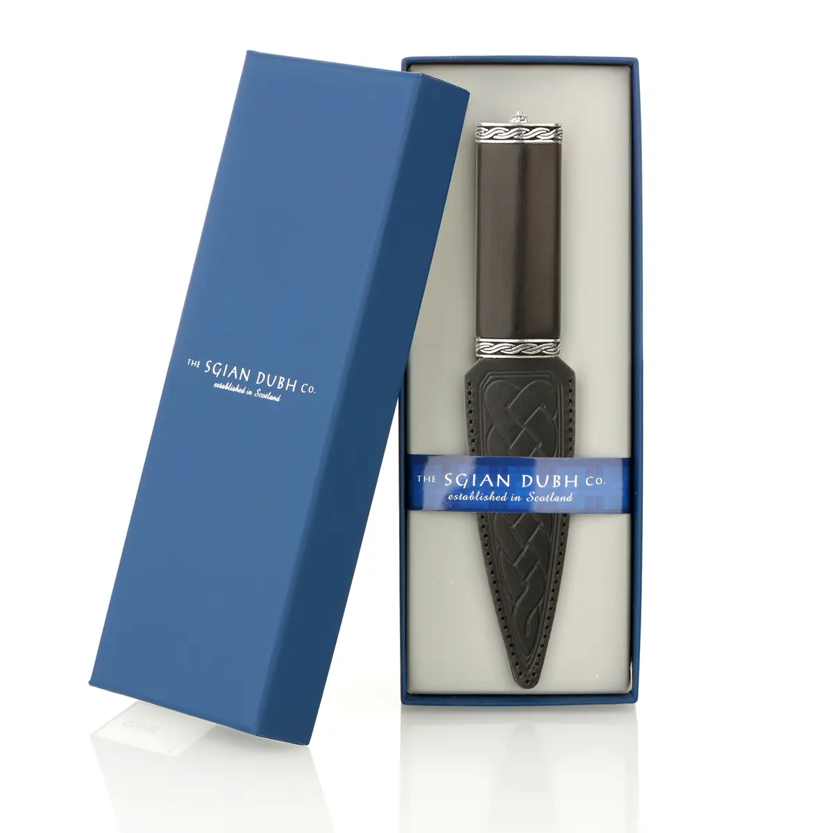 Blackwood Celtic Sgian Dubh mit Lederscheide aus Schottland - keltische Muster Blackwood Celtic Sgian Dubh mit Lederscheide aus Schottland - keltische Muster