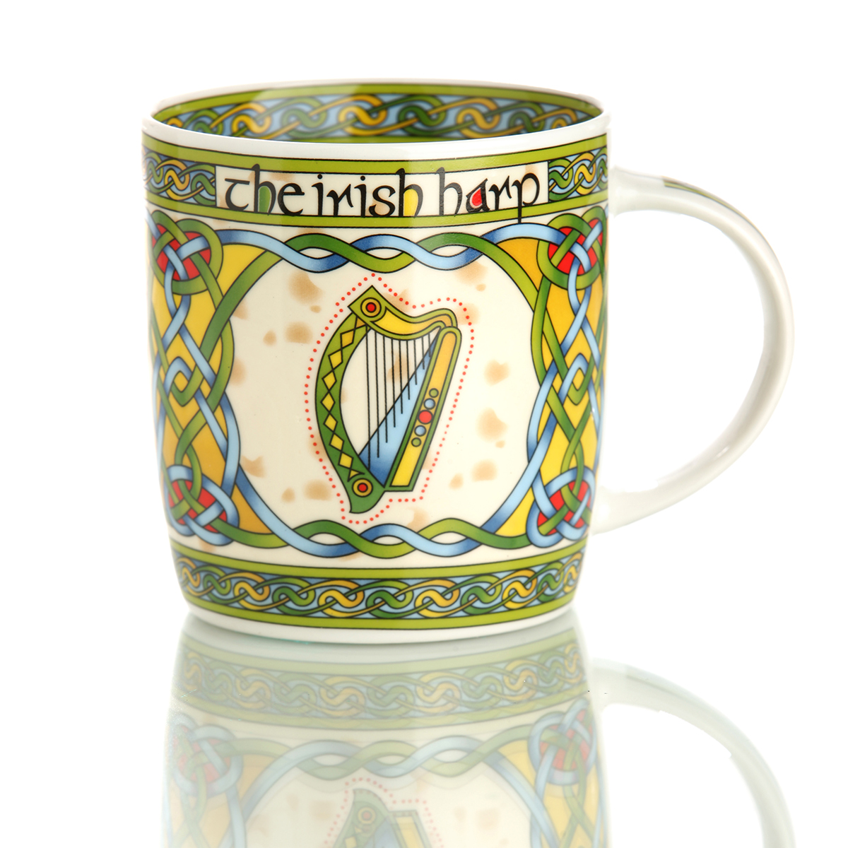 Kaffeebecher-Mug-Irland-irish-harp-harfe-006 The Irish Harp Mug - Kaffeebecher mit irischer Harfe & keltischem Muster