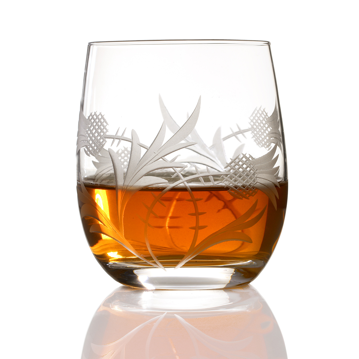 whisky-glas-crystal-kristall-schotland-distel-003 Flower of Scotland Barrel Tumbler - Kristall Whiskyglas mit Distelschliff aus Schottland