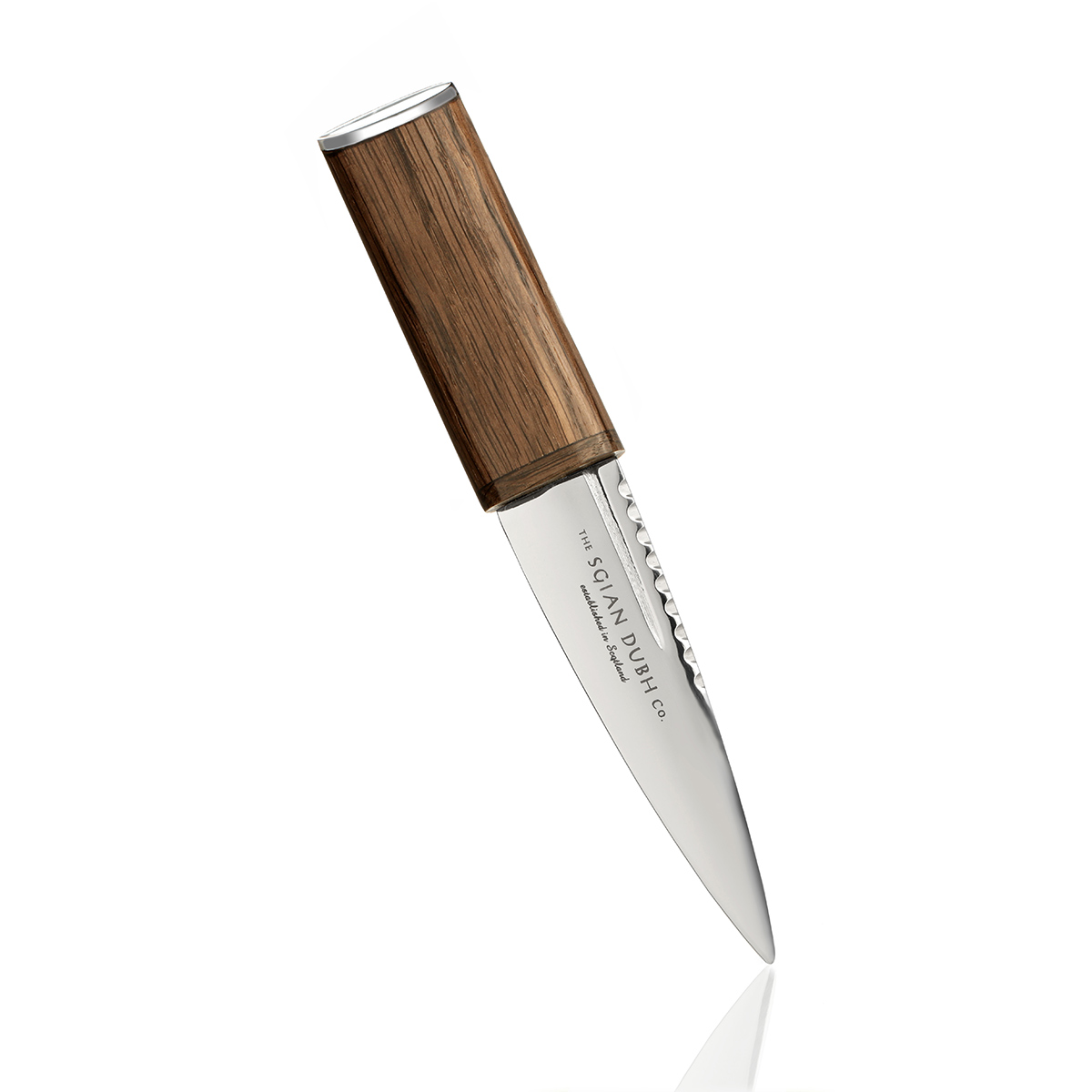 sgian-dubh-bog-oak-mooreiche-004 Bog Oak Sgian Dubh aus Schottland - Mooreiche Holz & Edelstahl mit Lederscheide