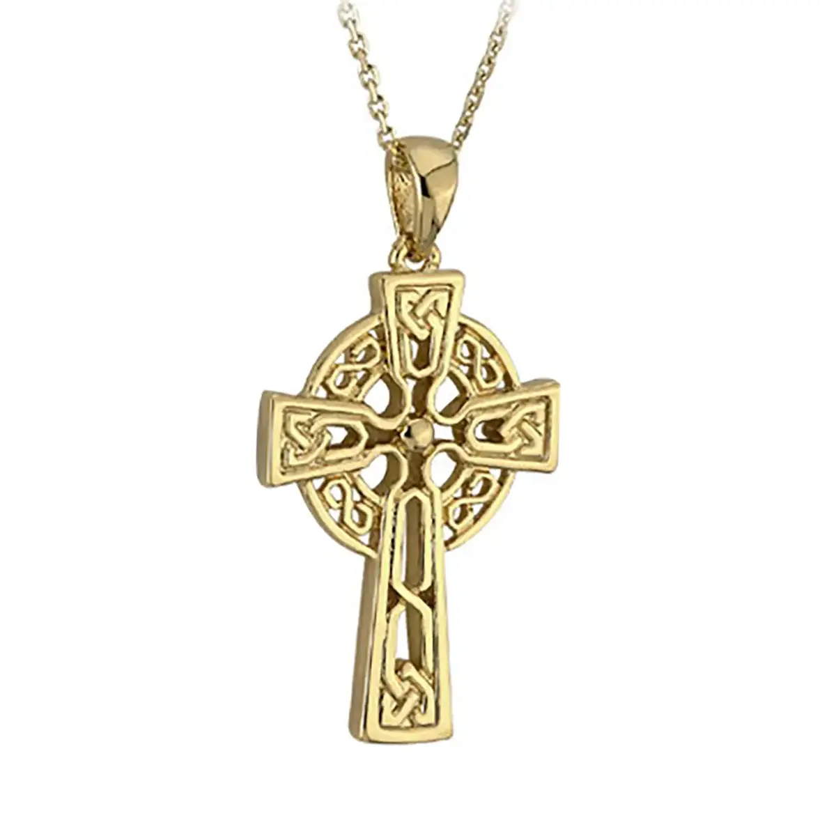 Contemporary Celtic Cross - fein gearbeitetes keltisches Kreuz - 14K Gold