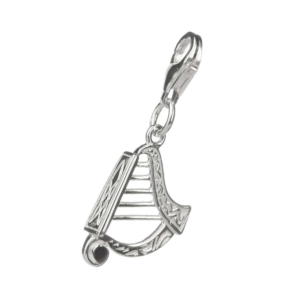 irish-harp-harfe-charm-bettelarmband-sterling-silber-00258e8d1798a593 Celtic Harp Charm aus Irland - Keltische / irische Harfe aus Sterling Silber