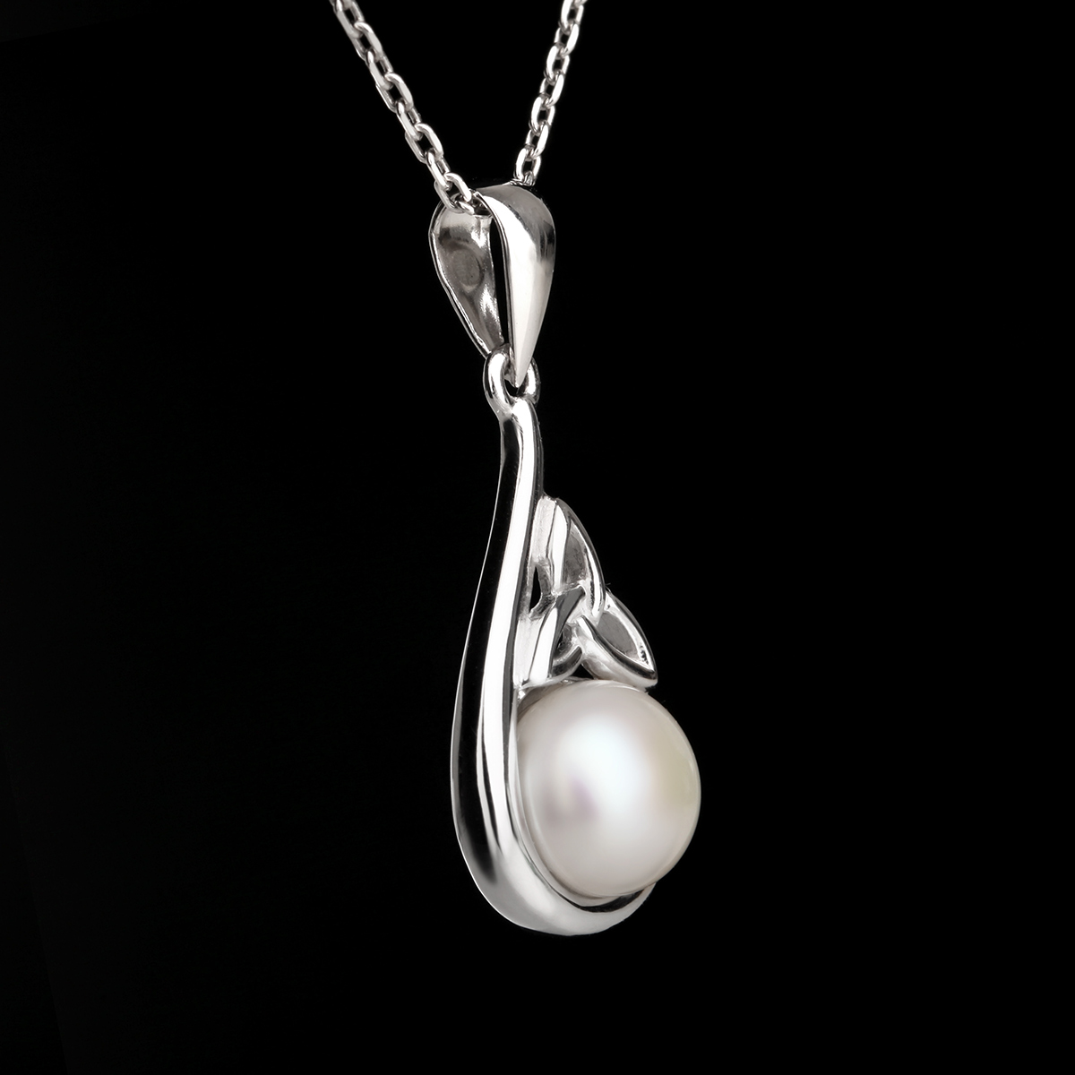 Kette-Anhaenger-Irland-Keltisch-Trinity-Perle-Silber-004E83kETKFjRt0e Trinity Pearl Anhänger & Kette - Sterling Silber & Perle handgefertigt in Irland