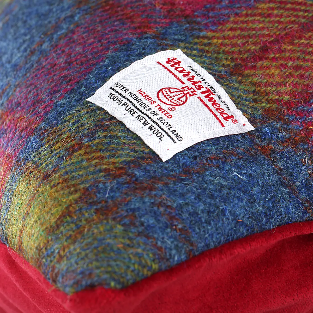 Harris Tweed Kissen aus Schottland in Multi Color Tartan - 45 x 45 cm