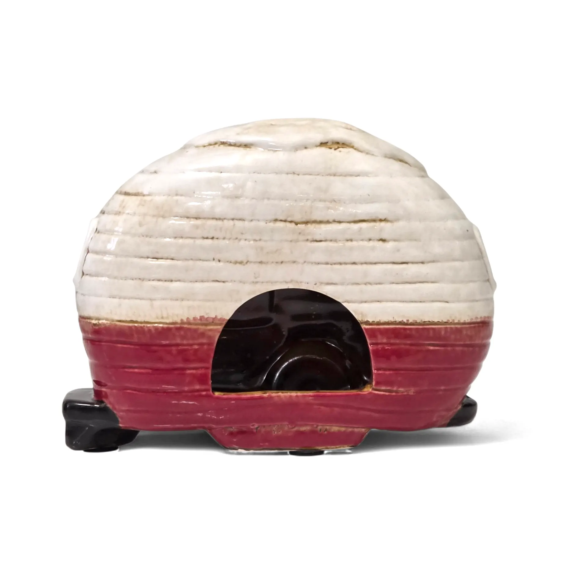 Village Pottery Weihnachts-Wohnwagen – Handgefertigter Keramik-Teelichthalter mit festlichem Charme