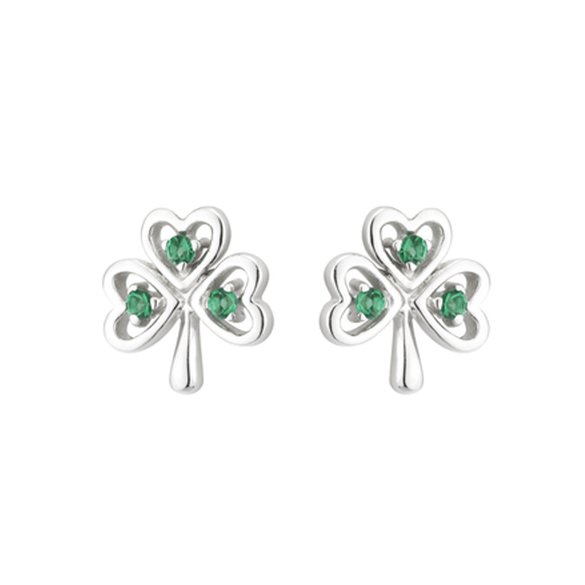 ohrstecker-ohrringe-irish-shamrock-kleeblatt-silber-001 Crystal Irish Shamrock Ohrstecker aus Irland - Sterling Silber & Kristall