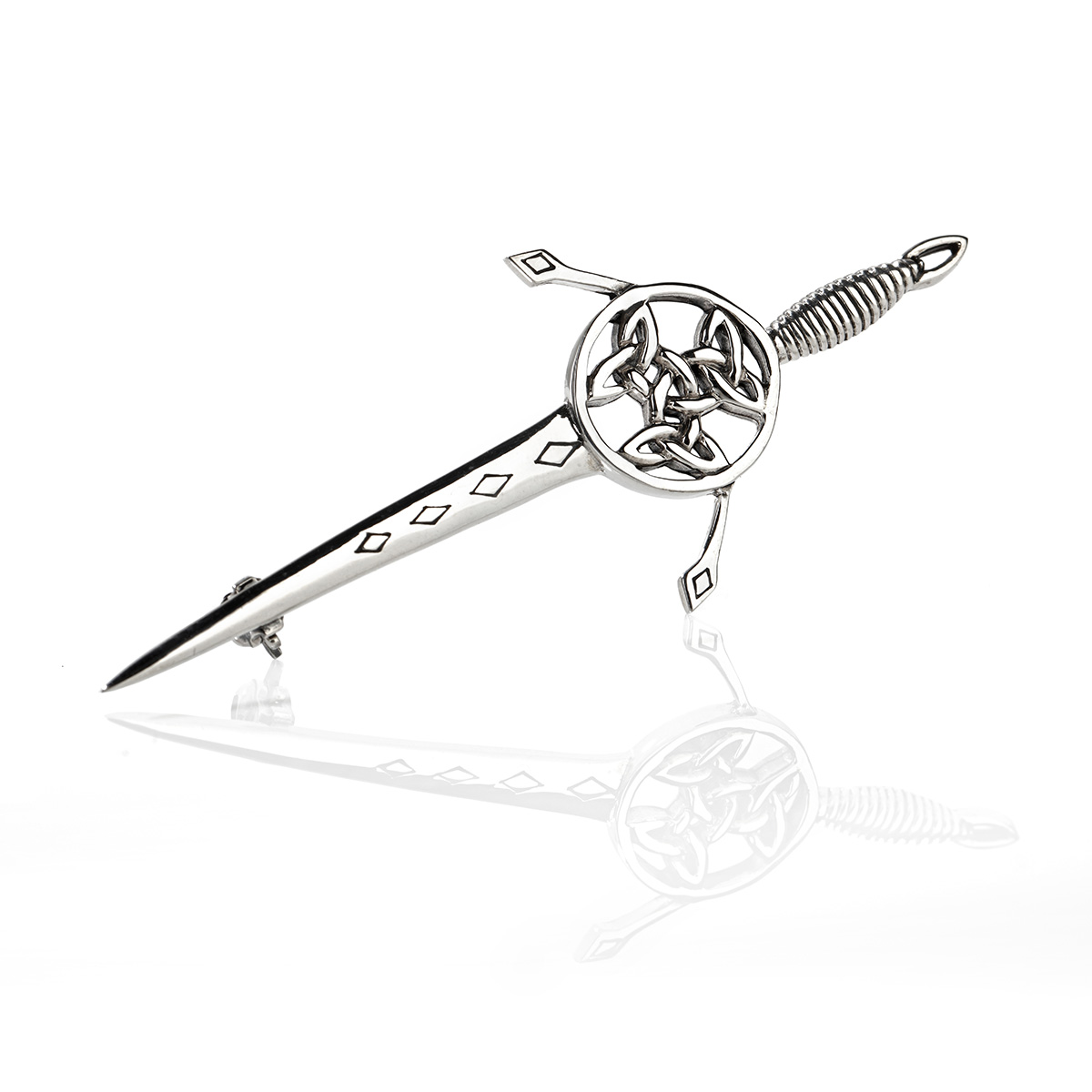 keltisch-celtic-kilt-pin-silber003 Celtic Sword Kilt Pin aus Sterling Silber - Schwert & keltische Muster