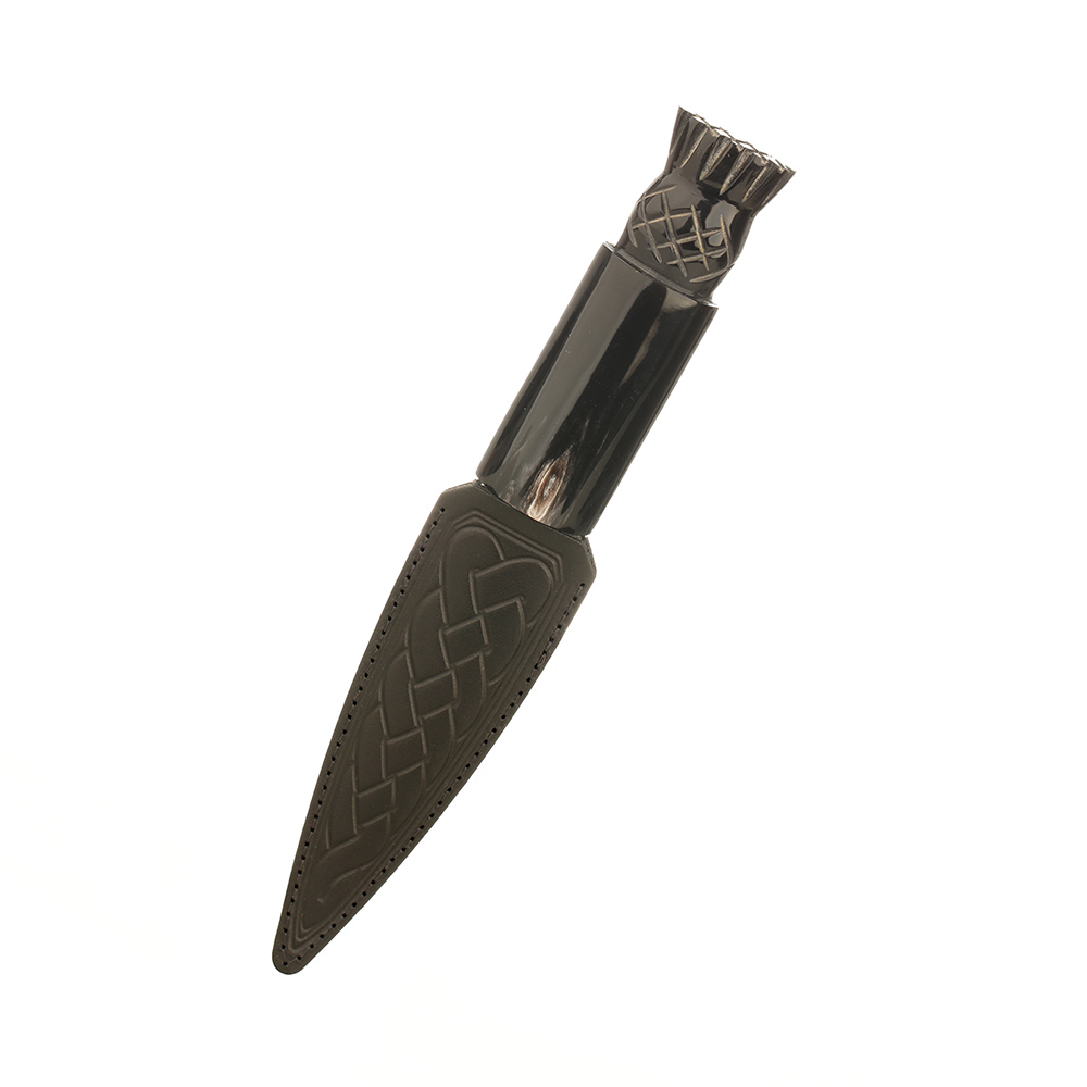 Oxhorn-Thistle-Daywear-Sgian-Dubh-001 Highland Sgian Dubh - Schottische Distel - Horn & Edelstahl mit Lederscheide