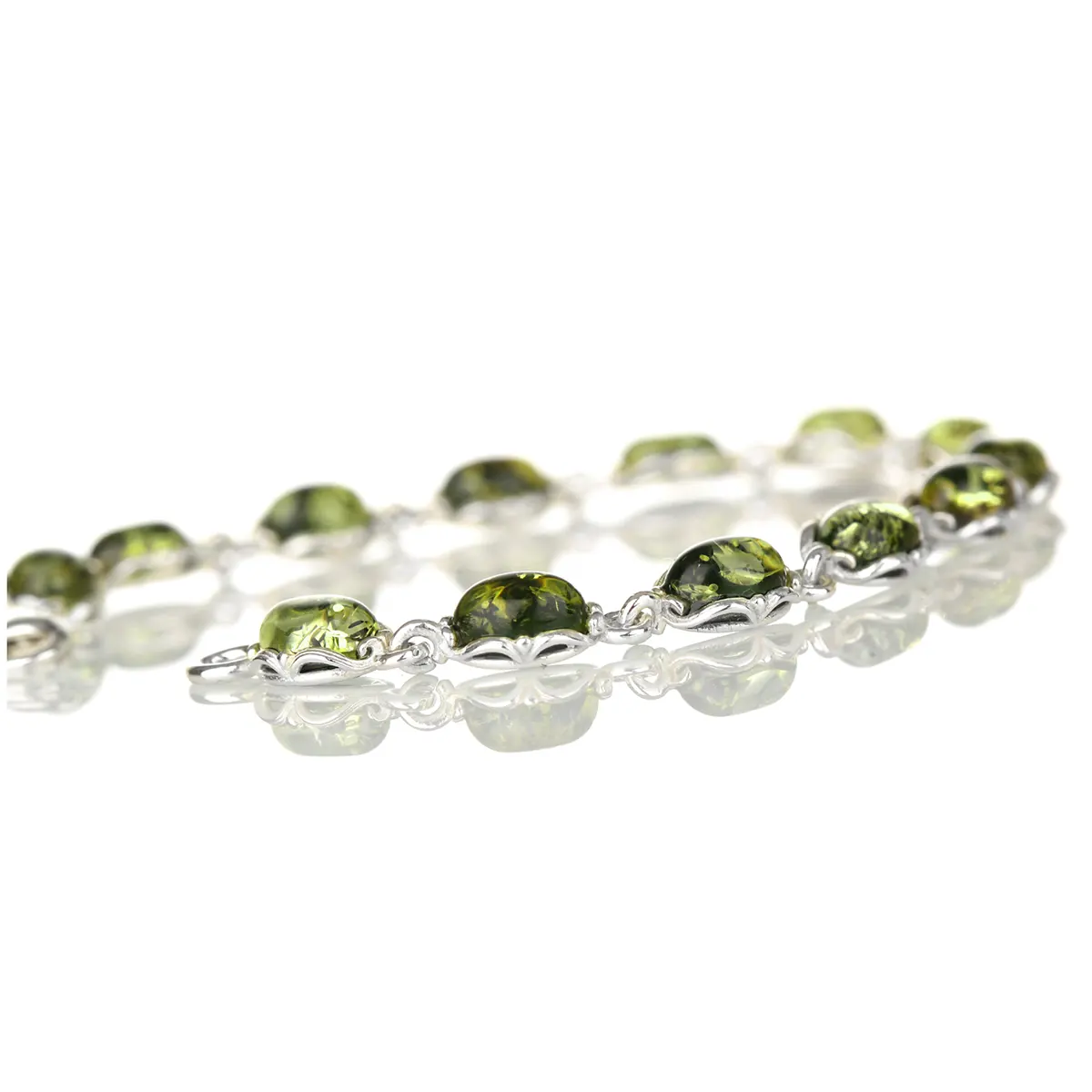 armband-bernstein-amber-gruen-sterling-silber-irland-005 Green Amber Drop - Irisches Armband aus grünem Bernstein & Sterling Silber