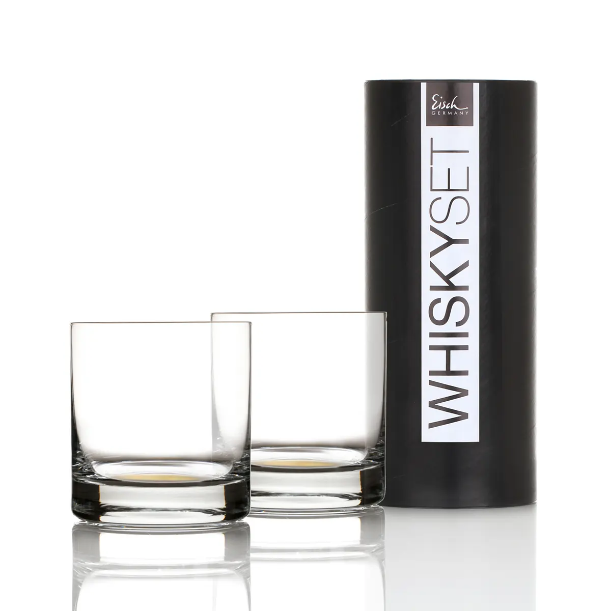 whisky-set-glas-eisch-geschenk-verpackung-roehre-002a-gold Eisch Whiskyglas Gentleman - Gold - 2 Stück in Geschenkröhre