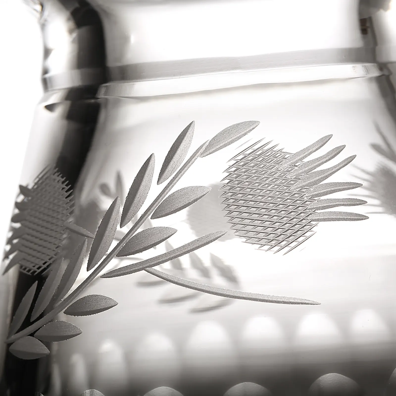 Flower Of Scotland Thistle Decanter - handgefertigte Kristallglas Whiskykaraffe