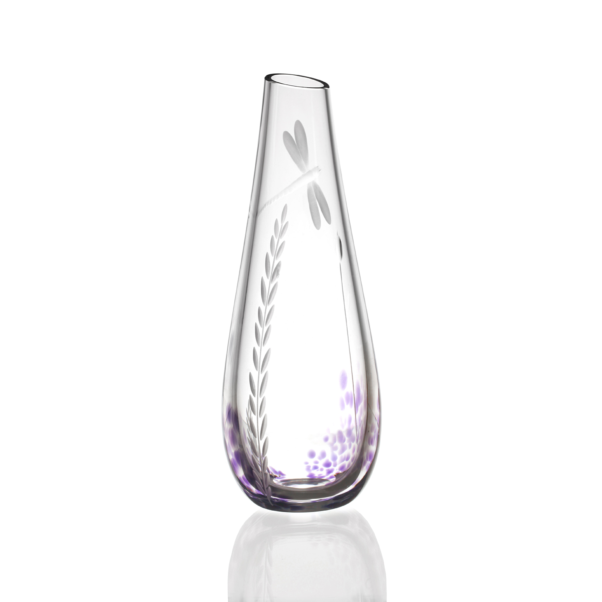 vase-kristall-glas-irland-irish-wild-heather-libelle-004 Wild Heather Bud Vase aus Kristallglas - Handgefertigt in Irland