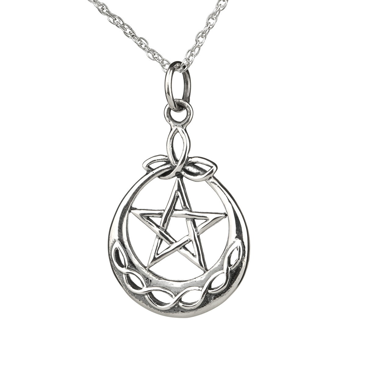 Pentagramm & Triskele Kette aus Sterling Silber - Handgefertigt in Schottland