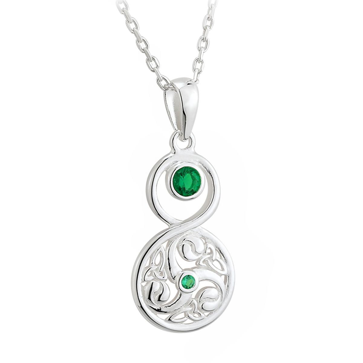 book-of-kells-kette-irland-sterling-silber Book Of Kells - keltische Trinity Kette & Anhänger aus Irland - Silber & Kristall