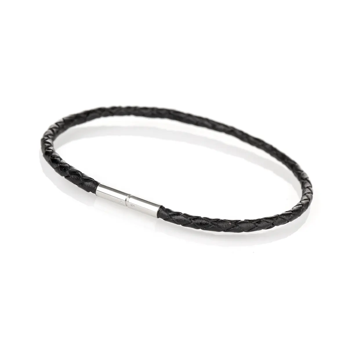 armband-european-bead-charm-leder-sterling-silber-003 European Bead Armband - 21 cm - Leder & Sterlingsilber