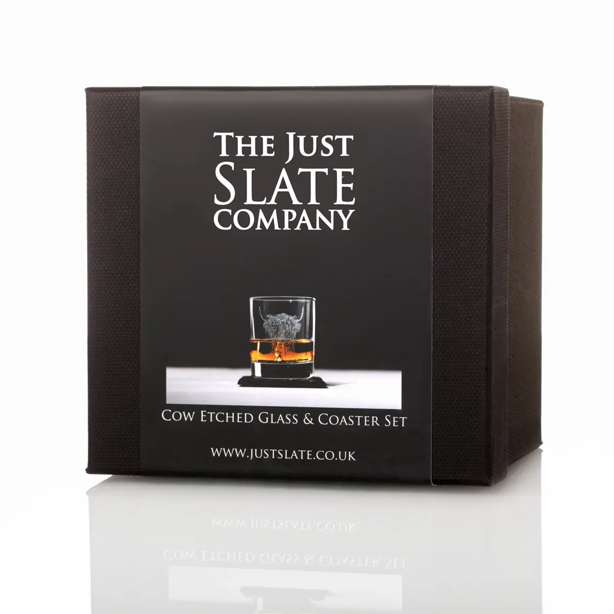 whisky-glas-set-schiefer-just-slate-schottland-highland-cow-001 Highland Cow - Whisky Glas & Schiefer Untersetzer Set