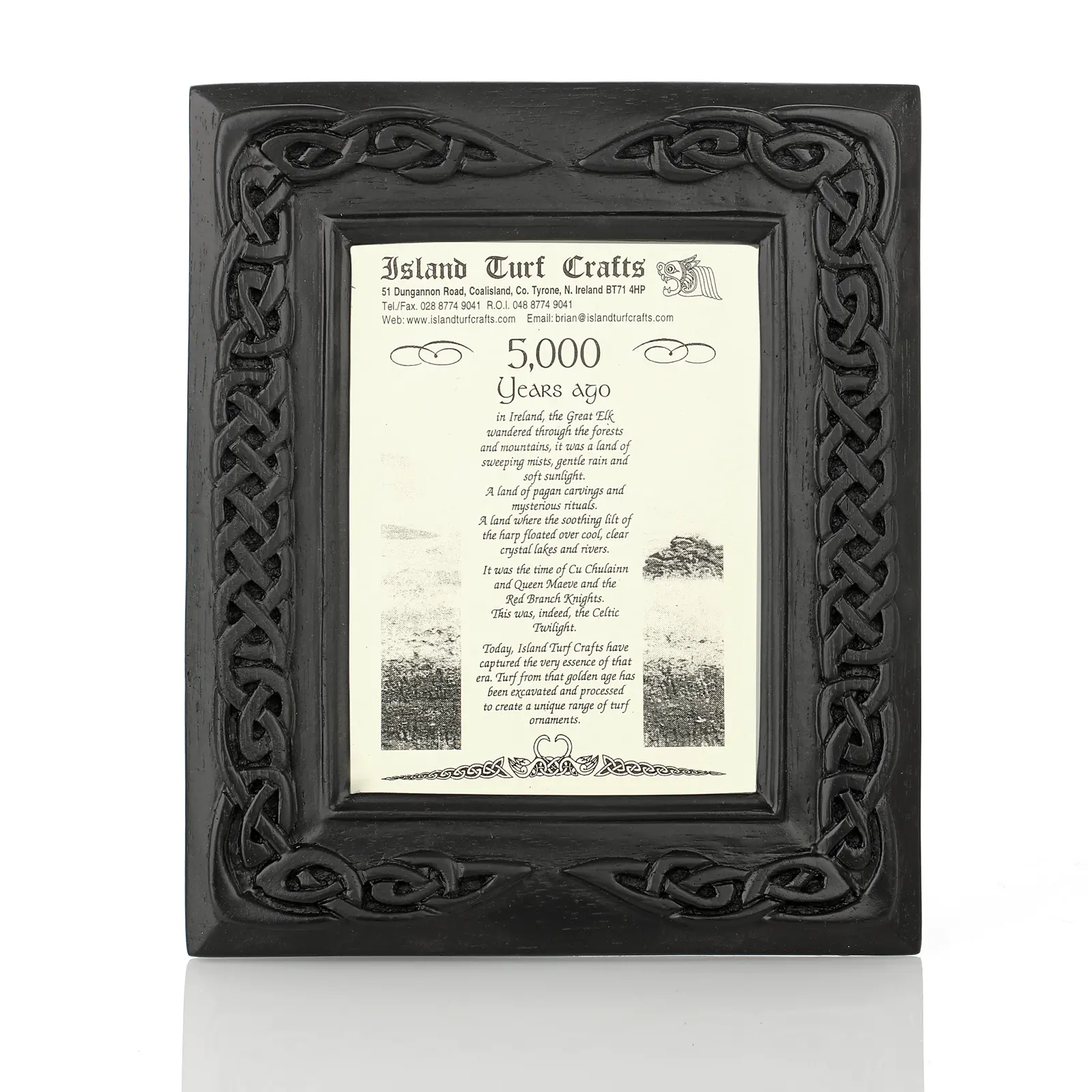 Irischer Bilderrahmen - 13x18 cm - Handgefertigt in Irland mit keltischer Schnitzerei Irischer Bilderrahmen - 13x18 cm - Handgefertigt in Irland mit keltischer Schnitzerei