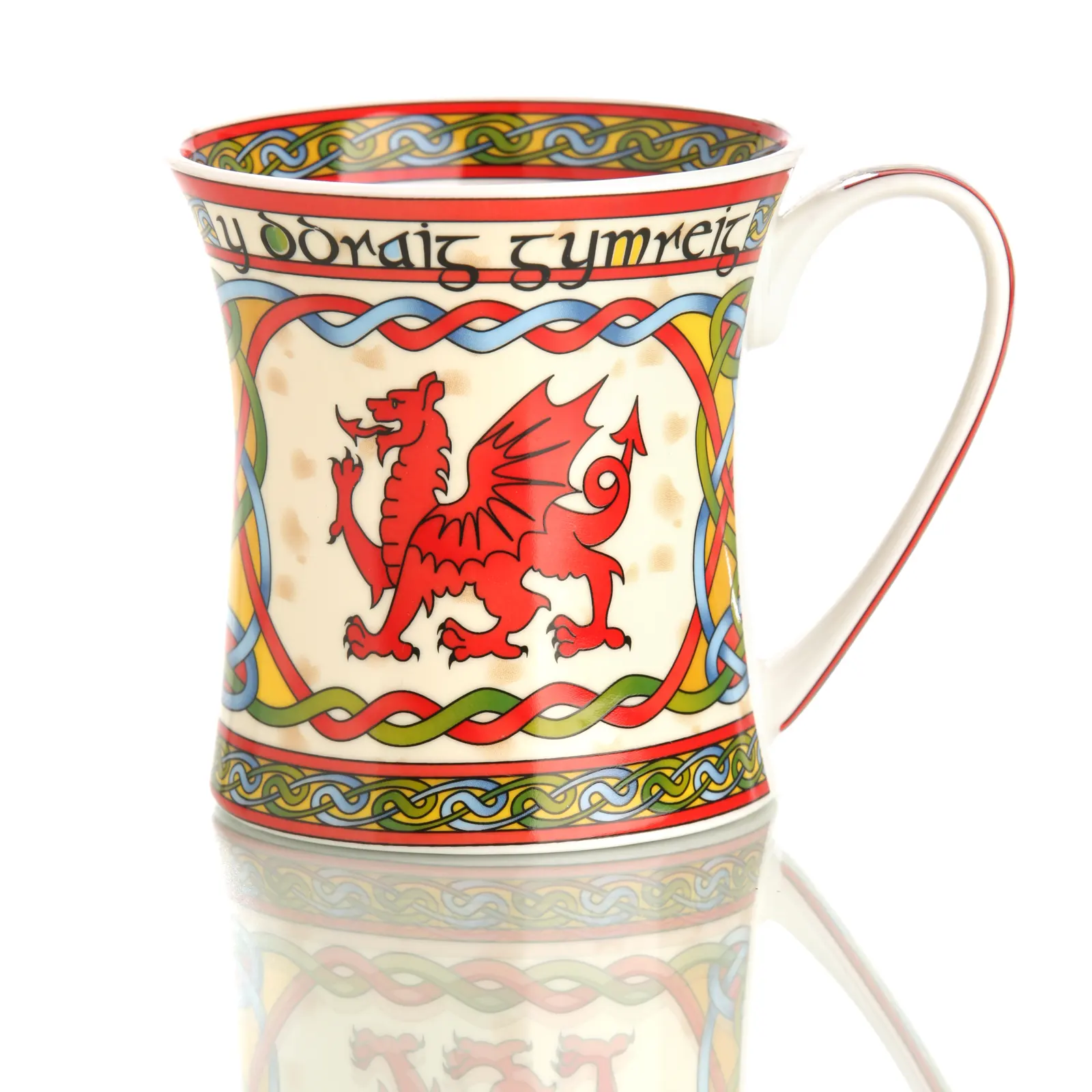 The Welsh Dragon Mug - Kaffeebecher mit walisischem Drachen & Keltischen Mustern