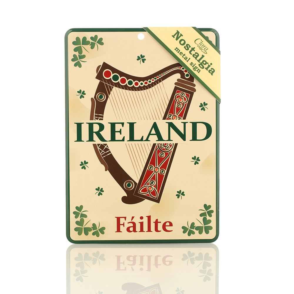 blechschild-failte-irland-harfe-harp-002qOOg70lLLkbov Fáilte Ireland - nostalgisches Irland Blechschild - irische Harfe & Kleeblätter
