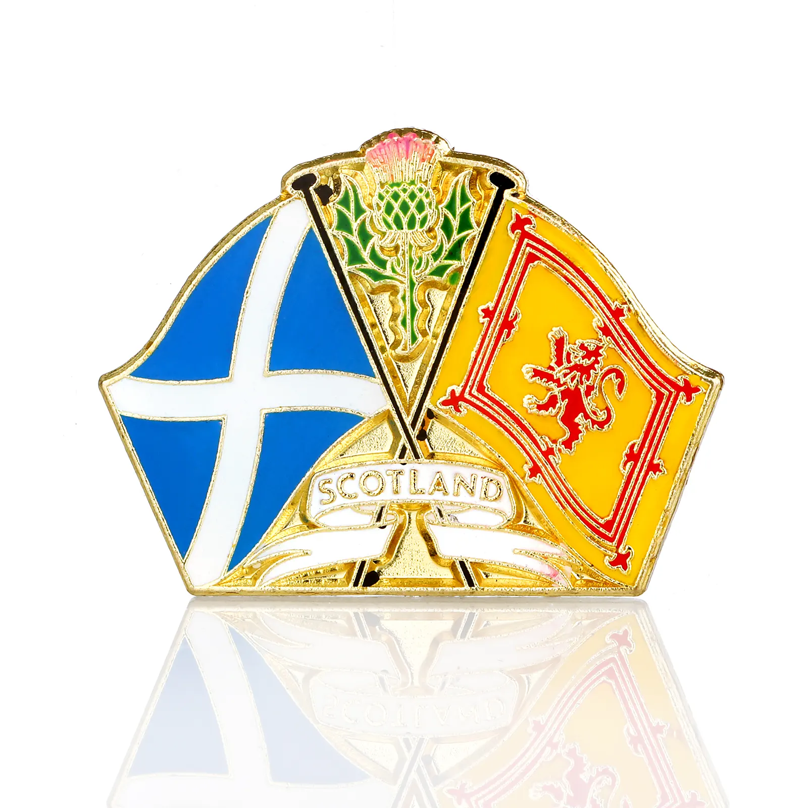 Scottish Symbols Pin Badge - Anstecknadel aus Schottland - Metall & Emaille