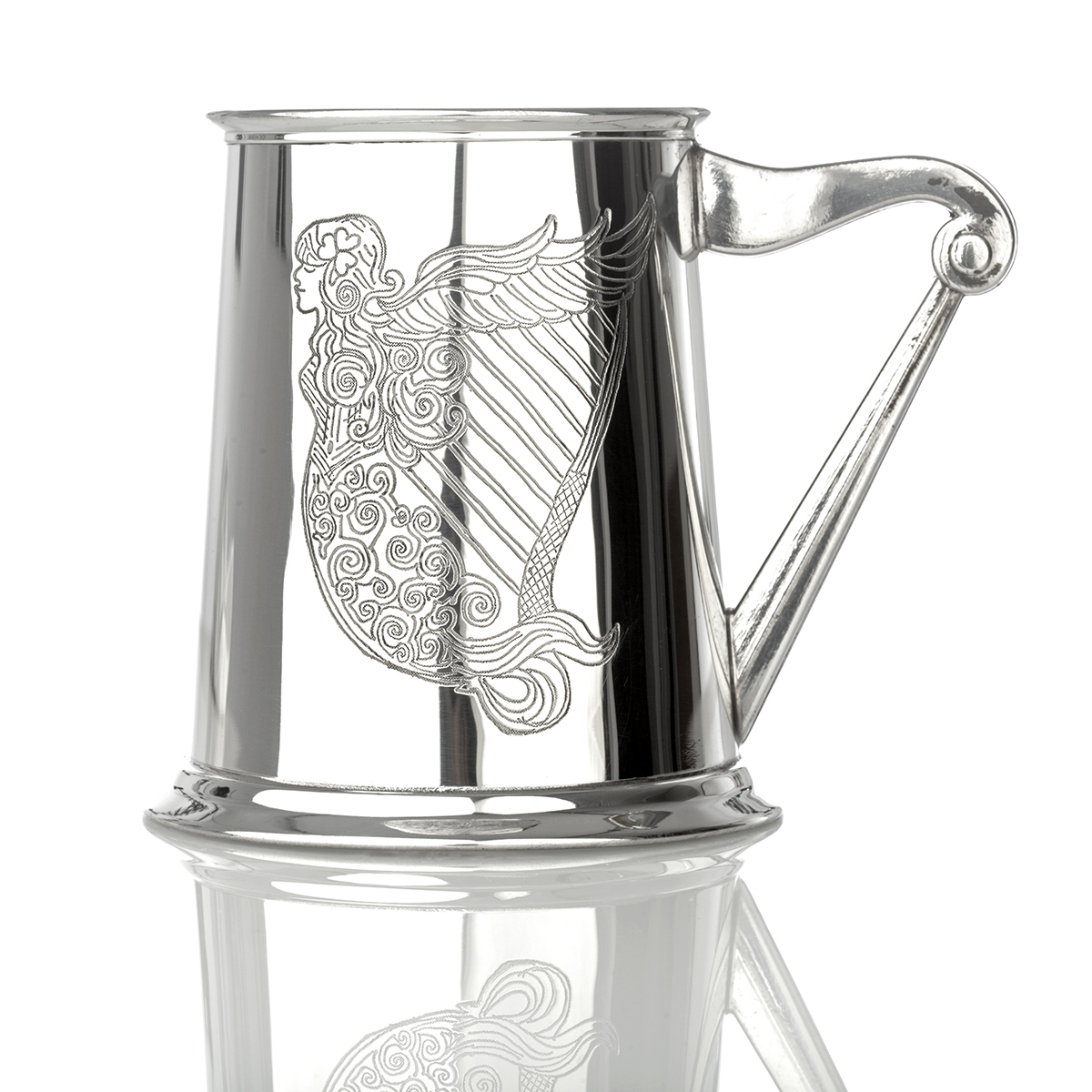 bierkrug-zinnkrug-pint-england-harfe-keltisch-001 Celtic Harp -1 Pint Bierkrug / Zinnkrug - keltische / irische harfe