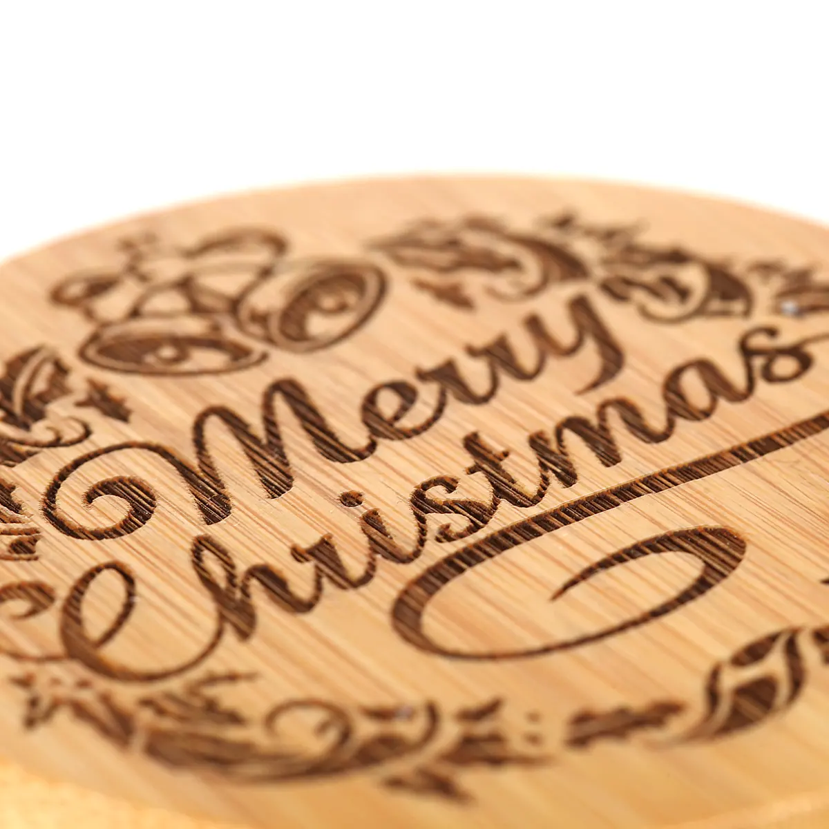 Merry Christmas - Glühwein Duftkerze im Glas mit Harris Tweed Hülle & Holzdeckel