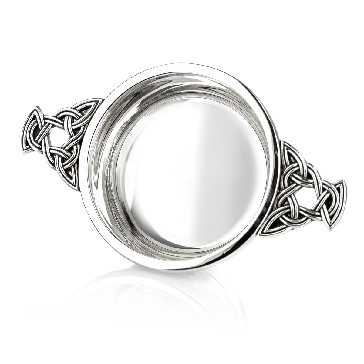 Whisky-Quiaich-Schottland-Silber-large-001 Large Highland Whisky Quaich aus Schottland - versilbert mit keltischen Details