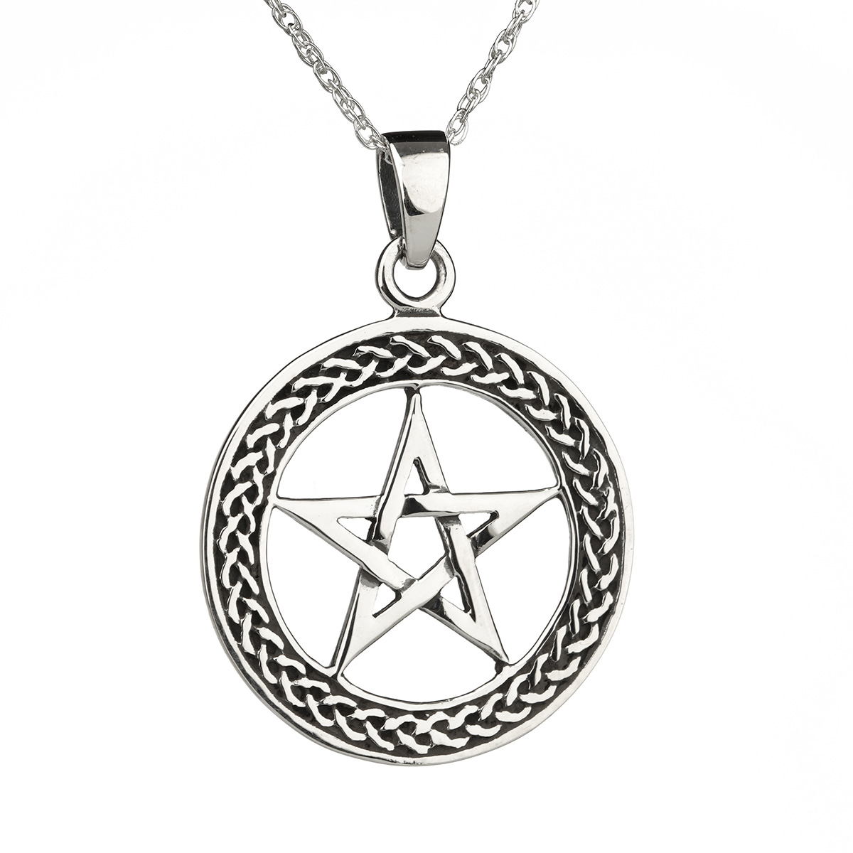 Keltische Pentagramm  Kette aus Sterling Silber - Handgefertigt in Schottland