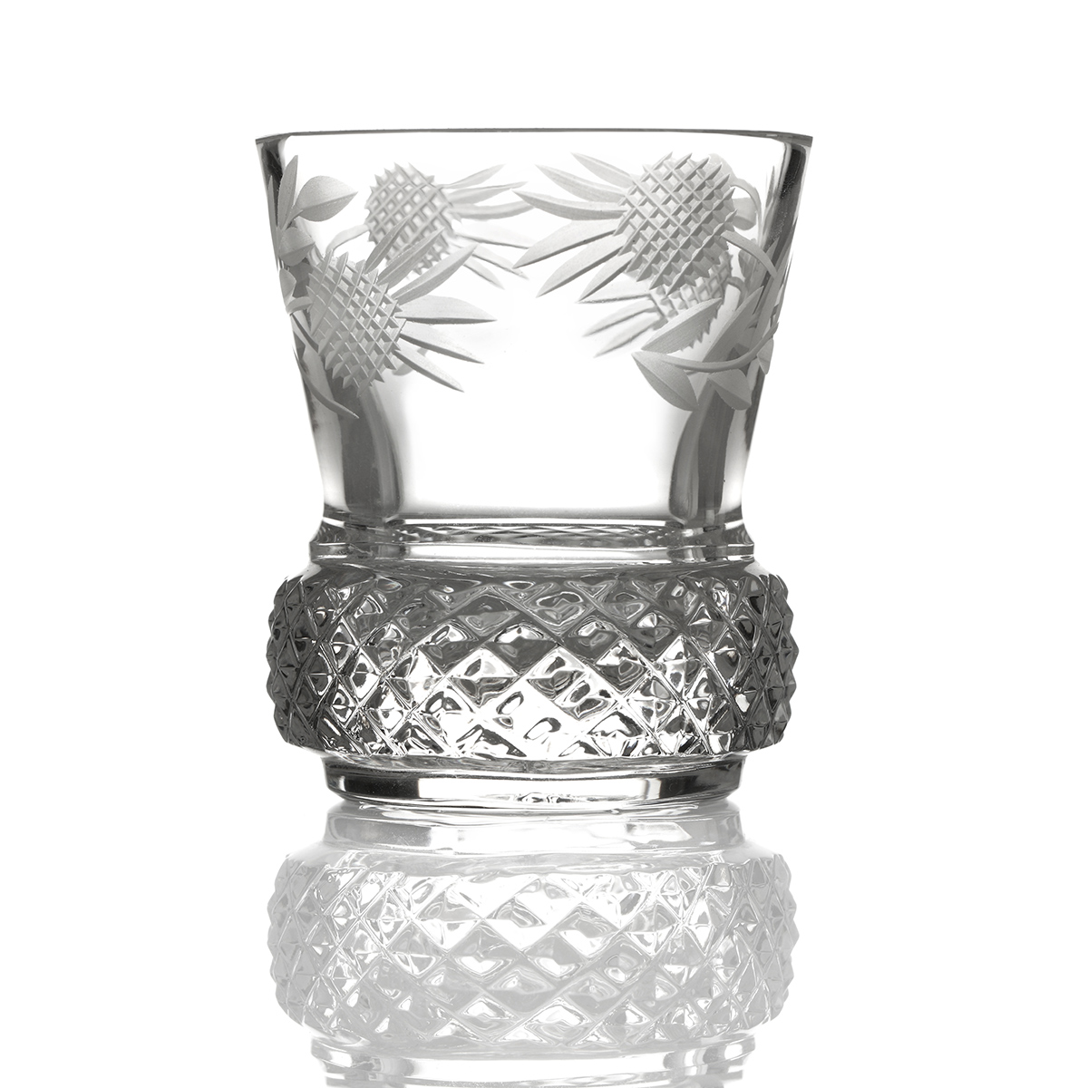 Flower of Scotland - Kristall Whisky Shotglas aus Schottland in Form einer Distel