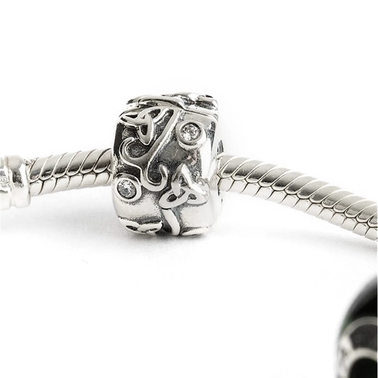 Tara's Diary Trinity Bead Stopper aus Irland - Sterlingsilber & Kristall Tara's Diary Trinity Bead Stopper aus Irland - Sterlingsilber & Kristall