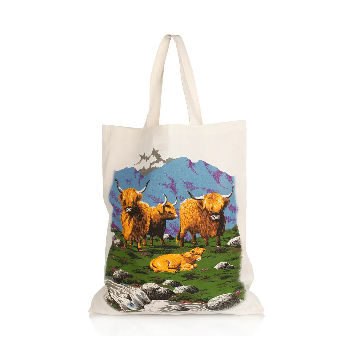 stoff-beutel-tote-shopping-bag-schottland-schottisch-highland-cow-rind-002 Scottish Highland Cow - Schottland Shopping Bag aus Baumwolle