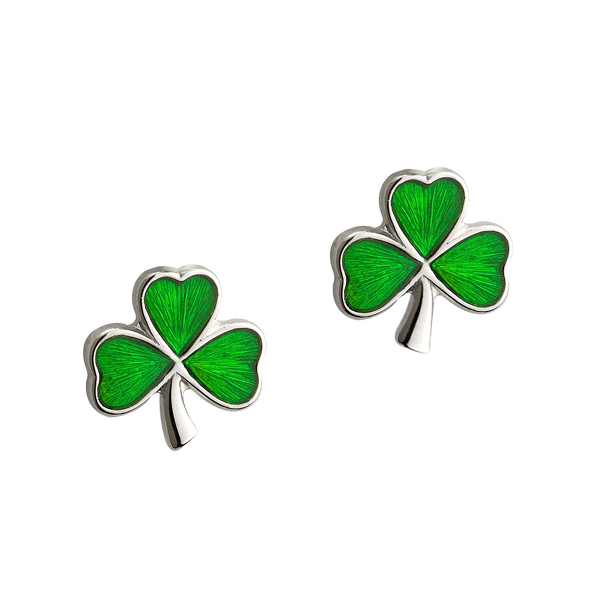 ohrstecker-keltisch-irland-shamrock-sterling-silber-001jF2YZ1hlbKibM Irish Shamrock - Irische Kleeblatt Ohrstecker - Sterling Silber & Emaille aus Irland