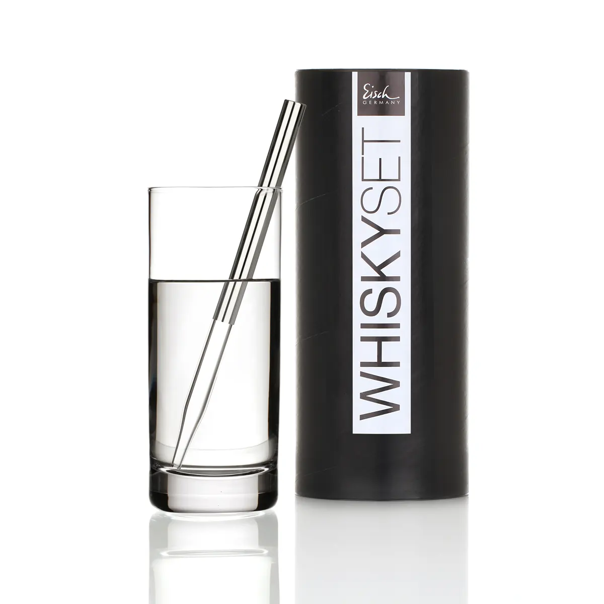 Whisky-pipette-Set-eisch-gentleman-glas-platin-001 Eisch Whisky Tasting Set - Kristallglas mit Platin Pipette & Wasserglas in Geschenkröhre