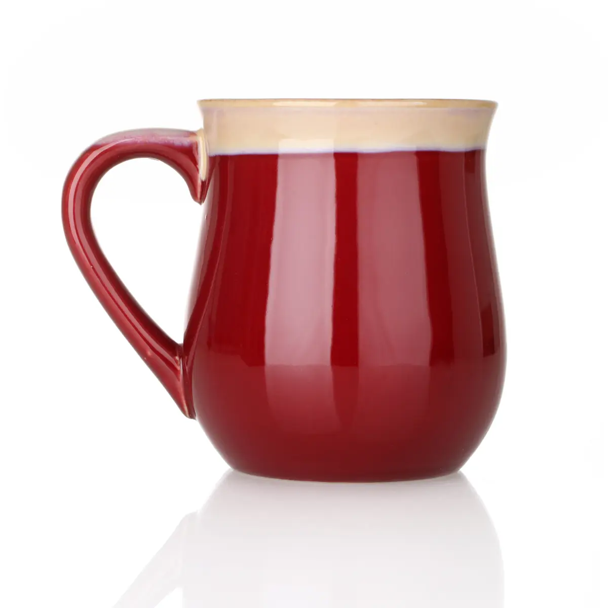 Highland Stag Stoneware Mug - Schottischer Hirsch Keramik Becher in Rot