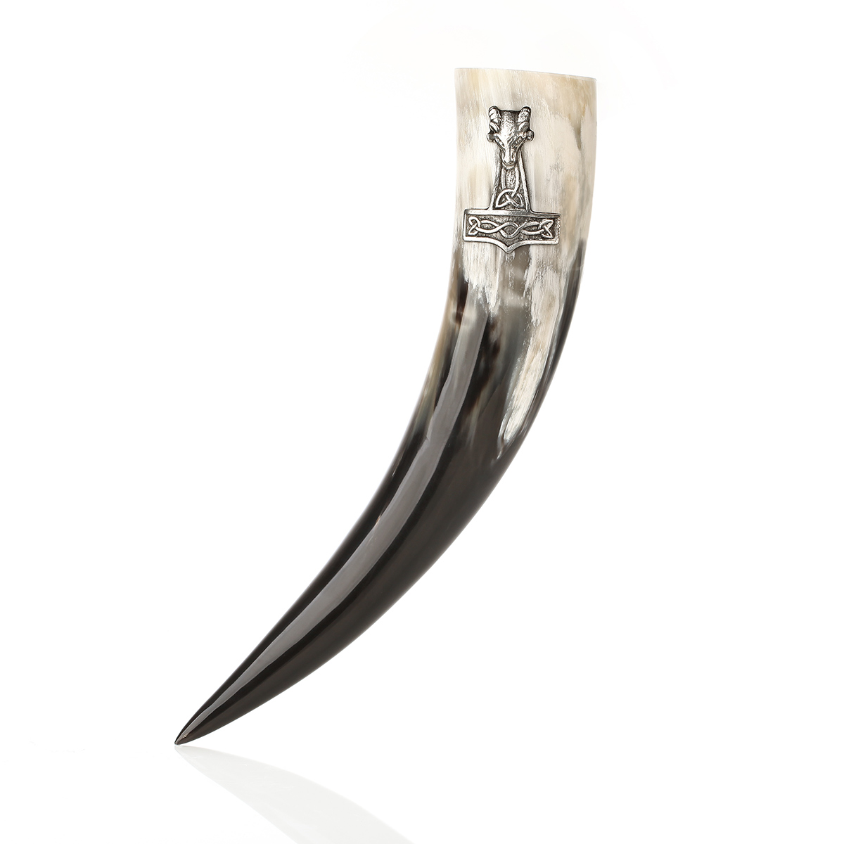 trinkhorn-wikinger-thors-hammer-mjoelnir-002FT19tP8emr9e5 Mjölnir Ziegenkopf - Thors Hammer Trinkhorn aus Rinderhorn - ca 0,5 Liter