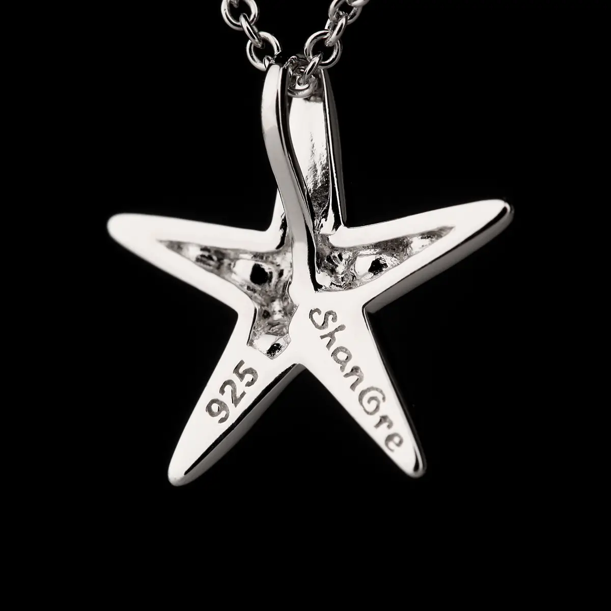 kette-anhaenger-seestern-starfisch-silber-kristall-irland-003 Ocean Aqua Starfish - Seestern Kette aus Sterling Silber & Swarovski Kristall
