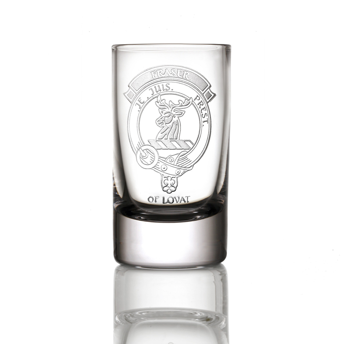 Je Suis Prest - Outlander Clan Fraser Kristall Whisky Shotglas,aus Schottland