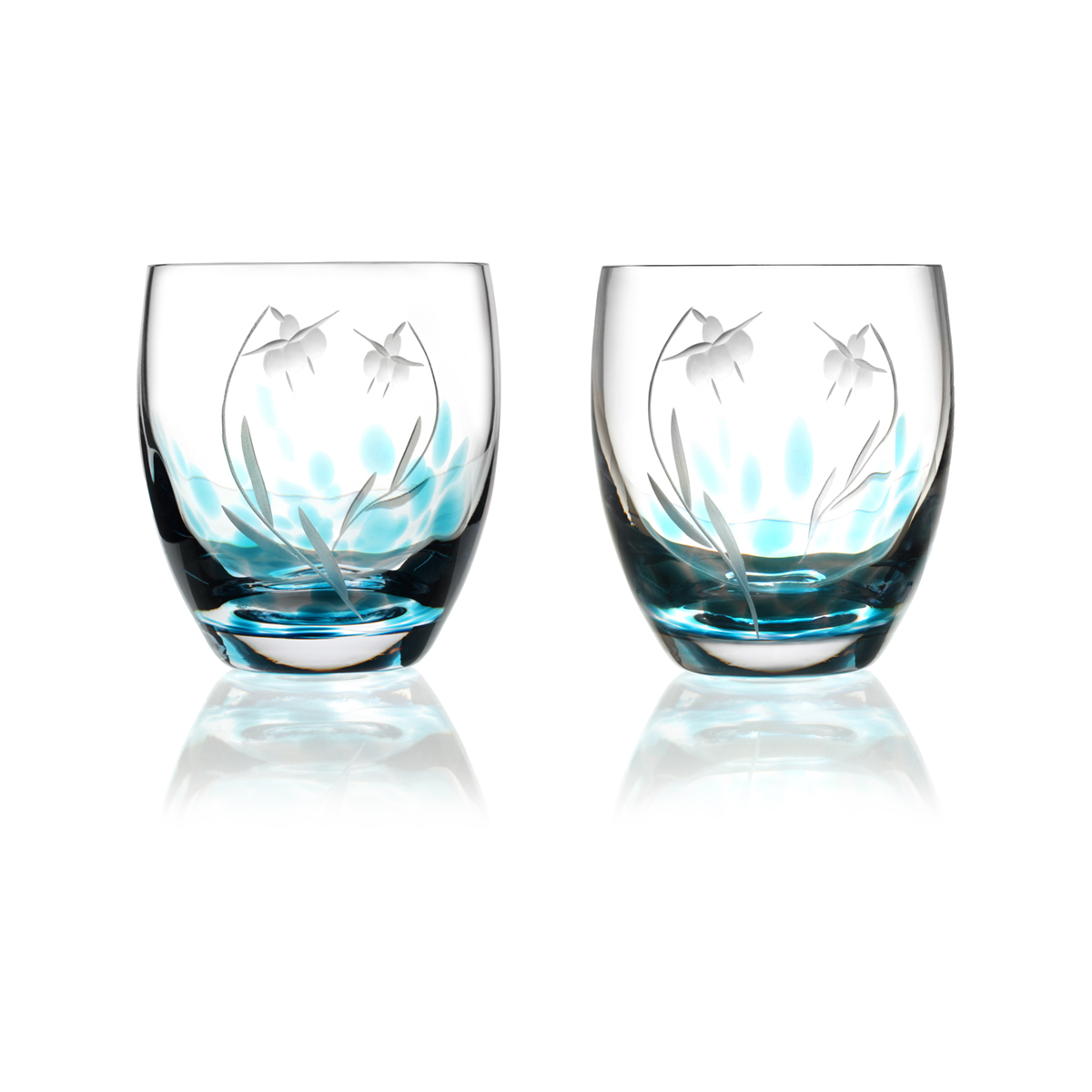 whiskey-glas-irland-irish-celtic-meadow-003-a2 2 x Celtic Meadow Whiskey Tumbler - Handgefertigtes Kristallglas aus Irland