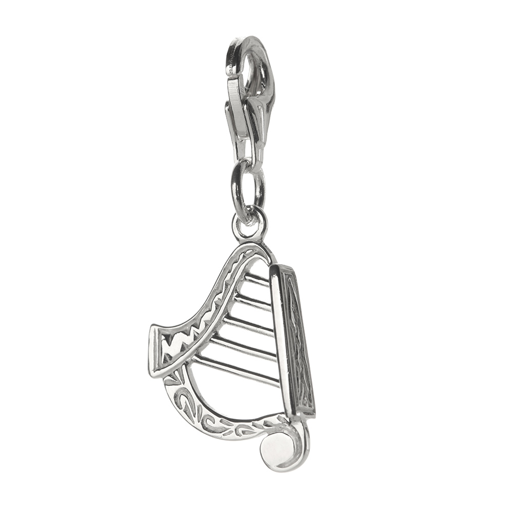 irish-harp-harfe-charm-bettelarmband-sterling-silber-003 Celtic Harp Charm aus Irland - Keltische / irische Harfe aus Sterling Silber