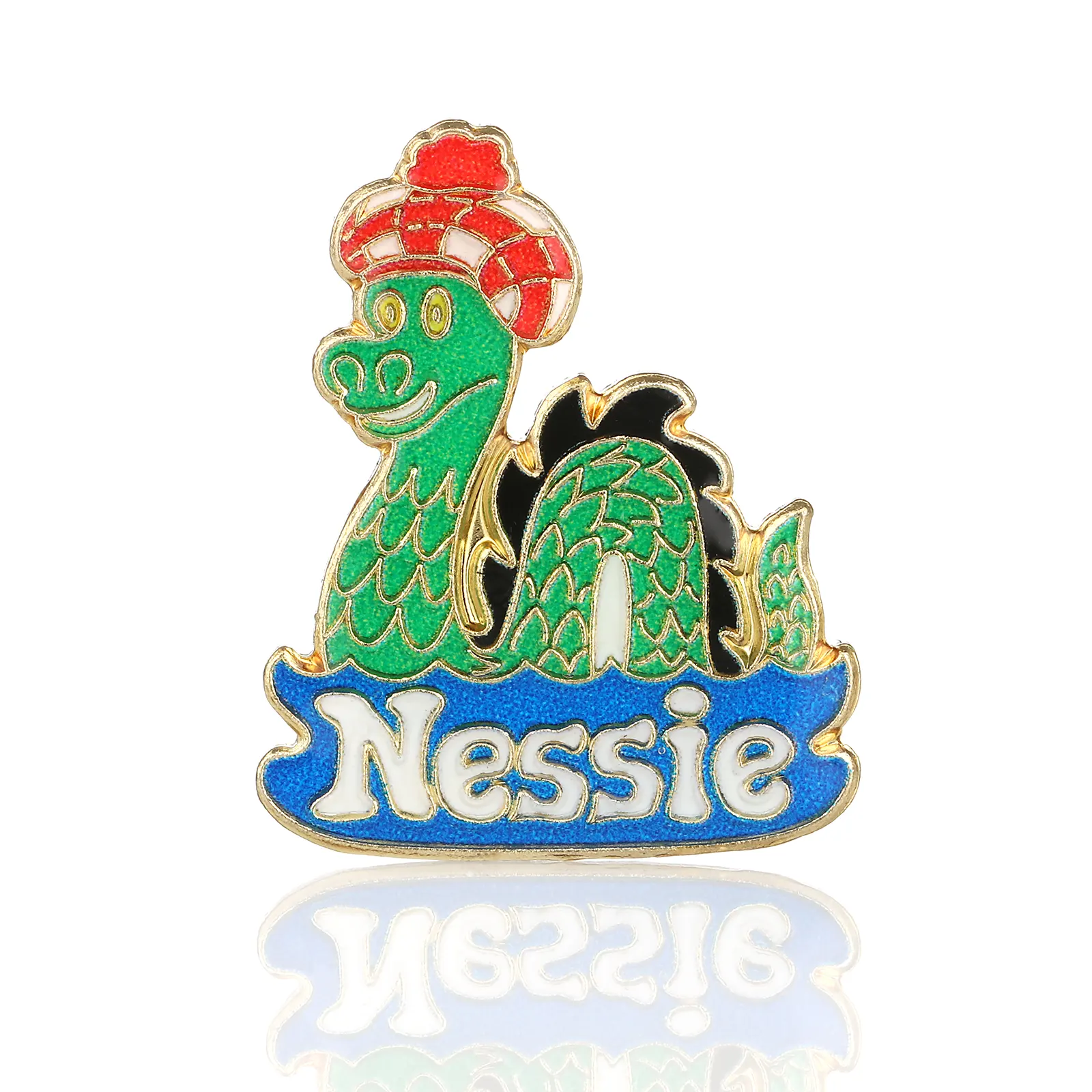 Nessie Pin Badge - schottische Loch Ness Anstecknadel aus Metall & Emaille Nessie Pin Badge - schottische Loch Ness Anstecknadel aus Metall & Emaille