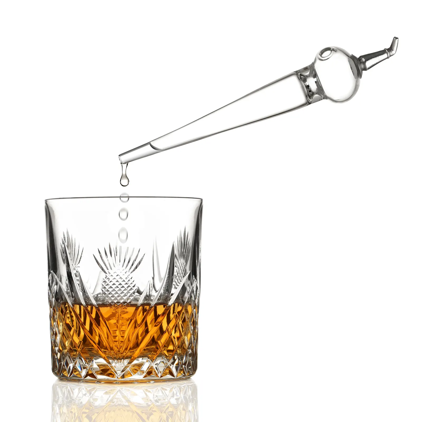 Whisky Pot Still Wasserpipette - Kristallglas & Zinn handgefertigt in England
