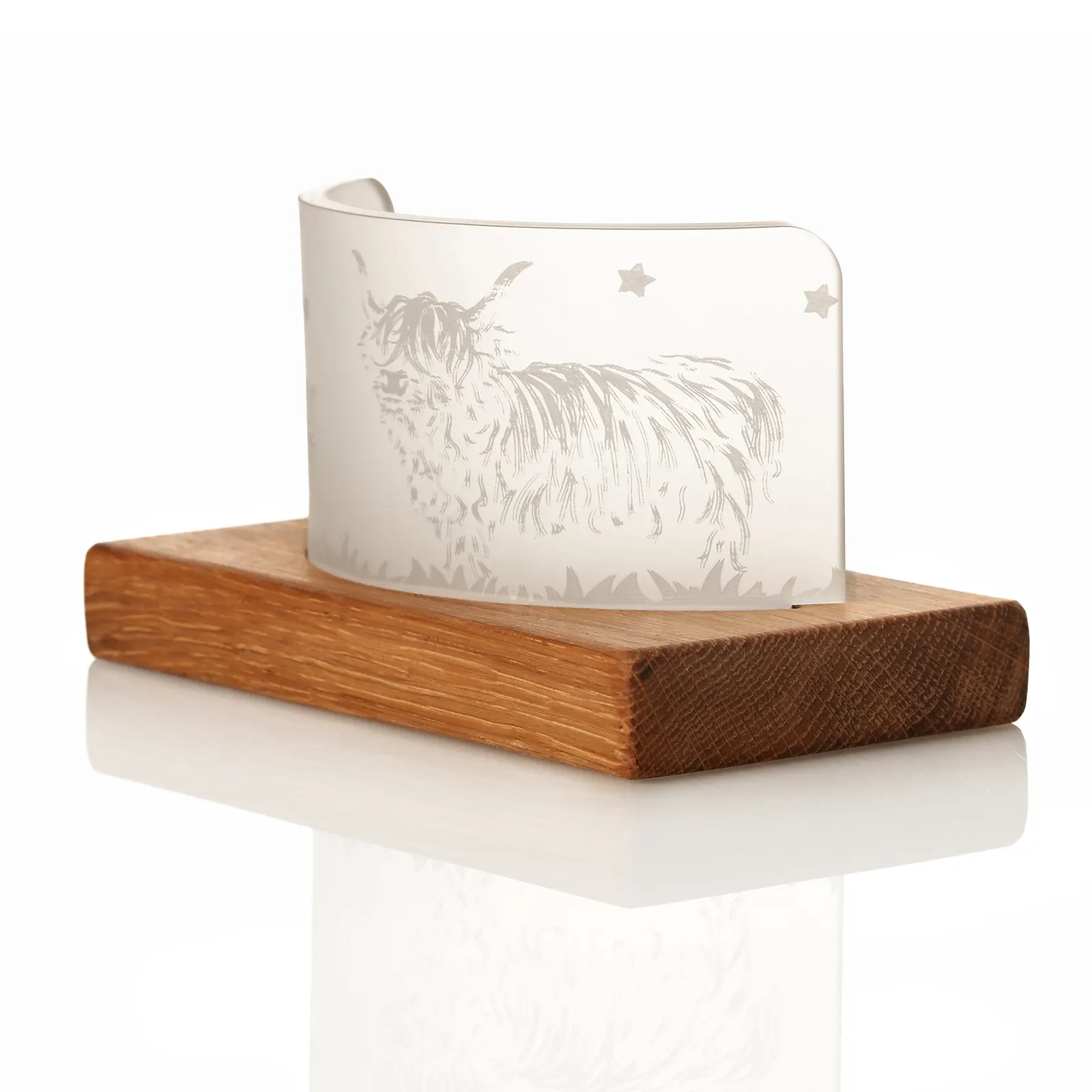 Coo Family - Highland Cow Teelichthalter aus recyceltem Whiskyfass Coo Family - Highland Cow Teelichthalter aus recyceltem Whiskyfass