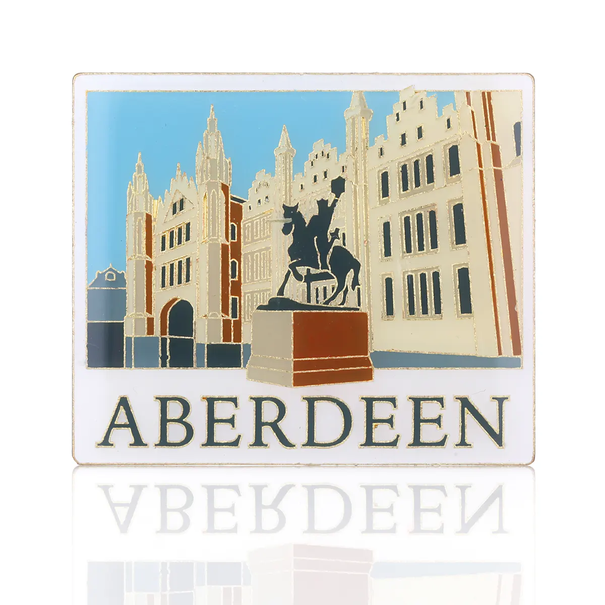Aberdeen Deko Magnet / Kühlschrankmagnet aus Schottland - Metall & Emaille