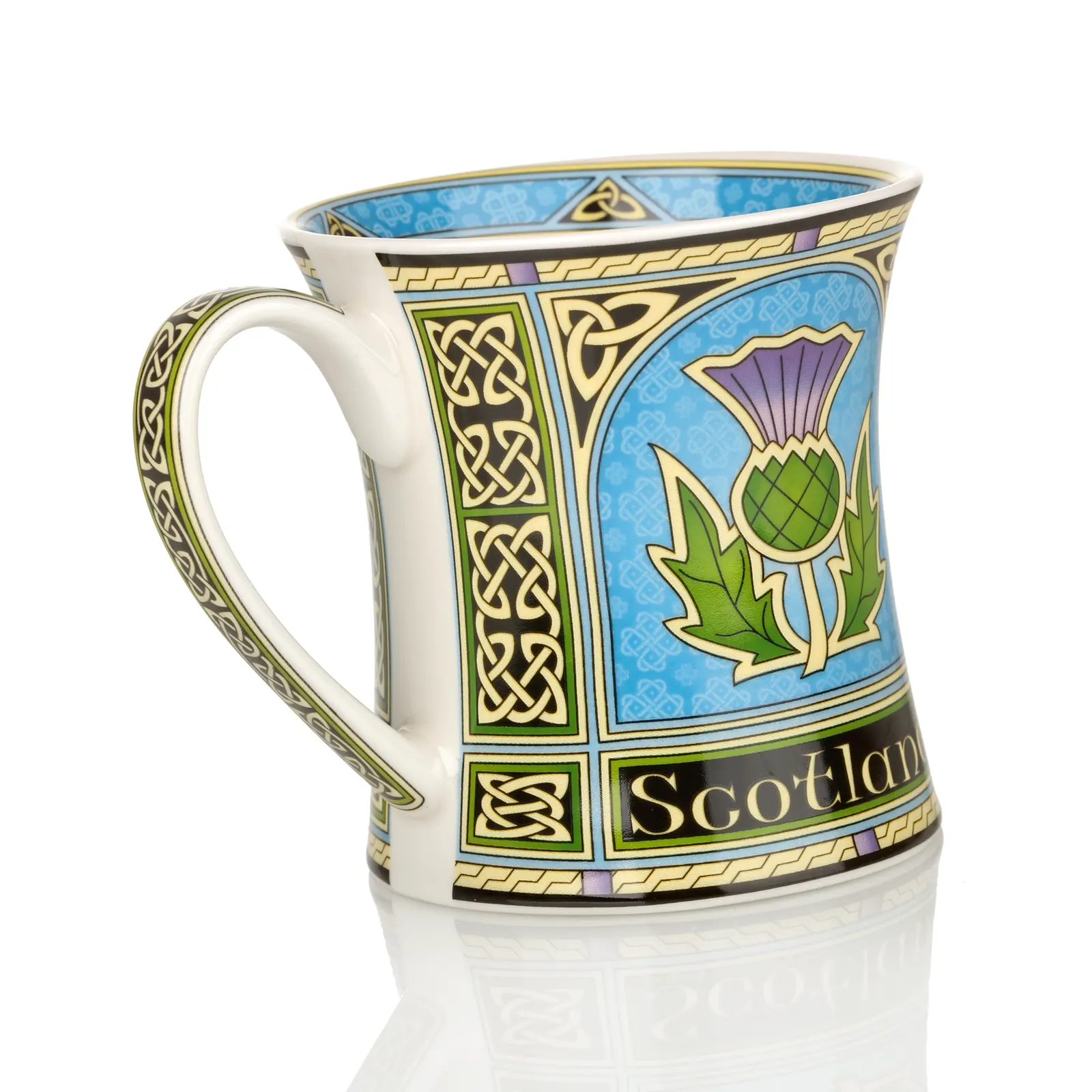 Scottish Thistle Mug  - Kaffeebecher mit schottischer Distel & keltischen Mustern 