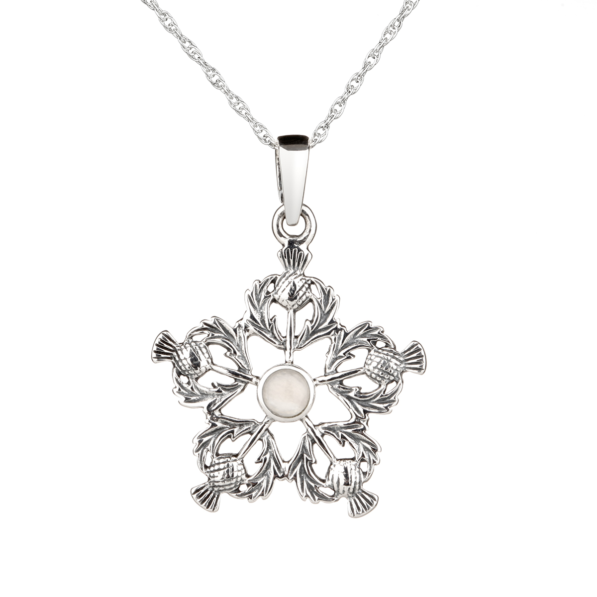 kette-anhaenger-silber-schottische-distel-Achat-kristall-004 Thistle Star Pendant - Schottische Distel Kette aus Sterling Silber & Achat
