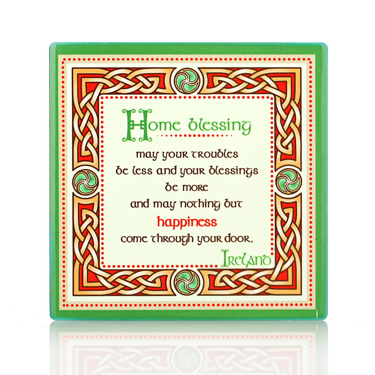 Irish Home Blessing Coaster - Keltischer Keramik-Getränkeuntersetzer aus Irland Irish Home Blessing Coaster - Keltischer Keramik-Getränkeuntersetzer aus Irland