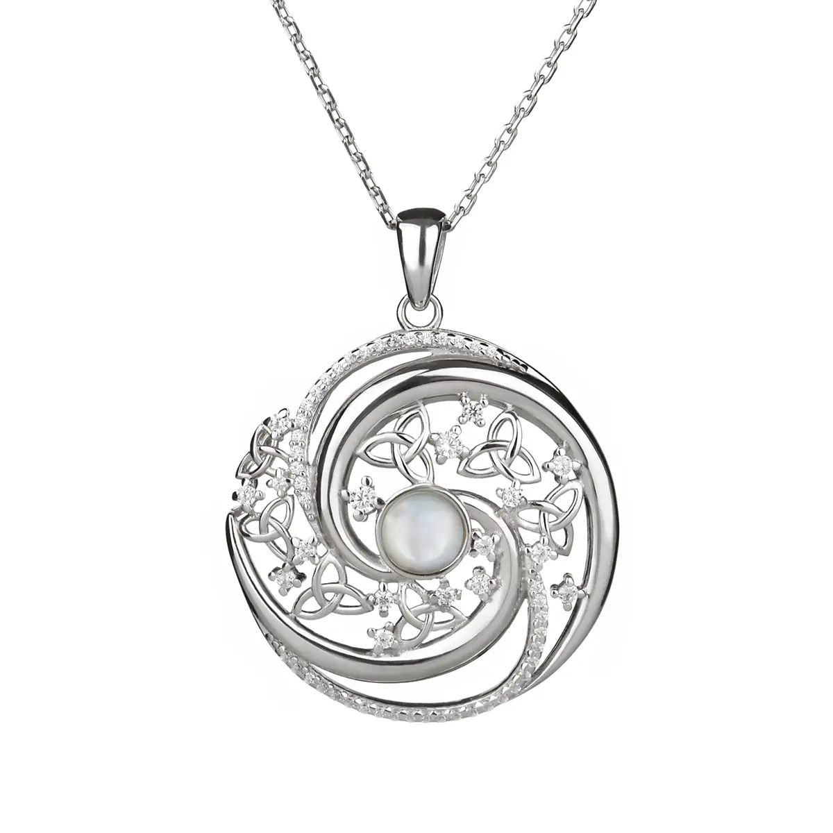 kette-anhaenger-arian-trinity-perlmutt-silber-irland-002 Arian Mother of Pearl - Keltische Trinity Kette aus Sterling Silber & Perlmutt