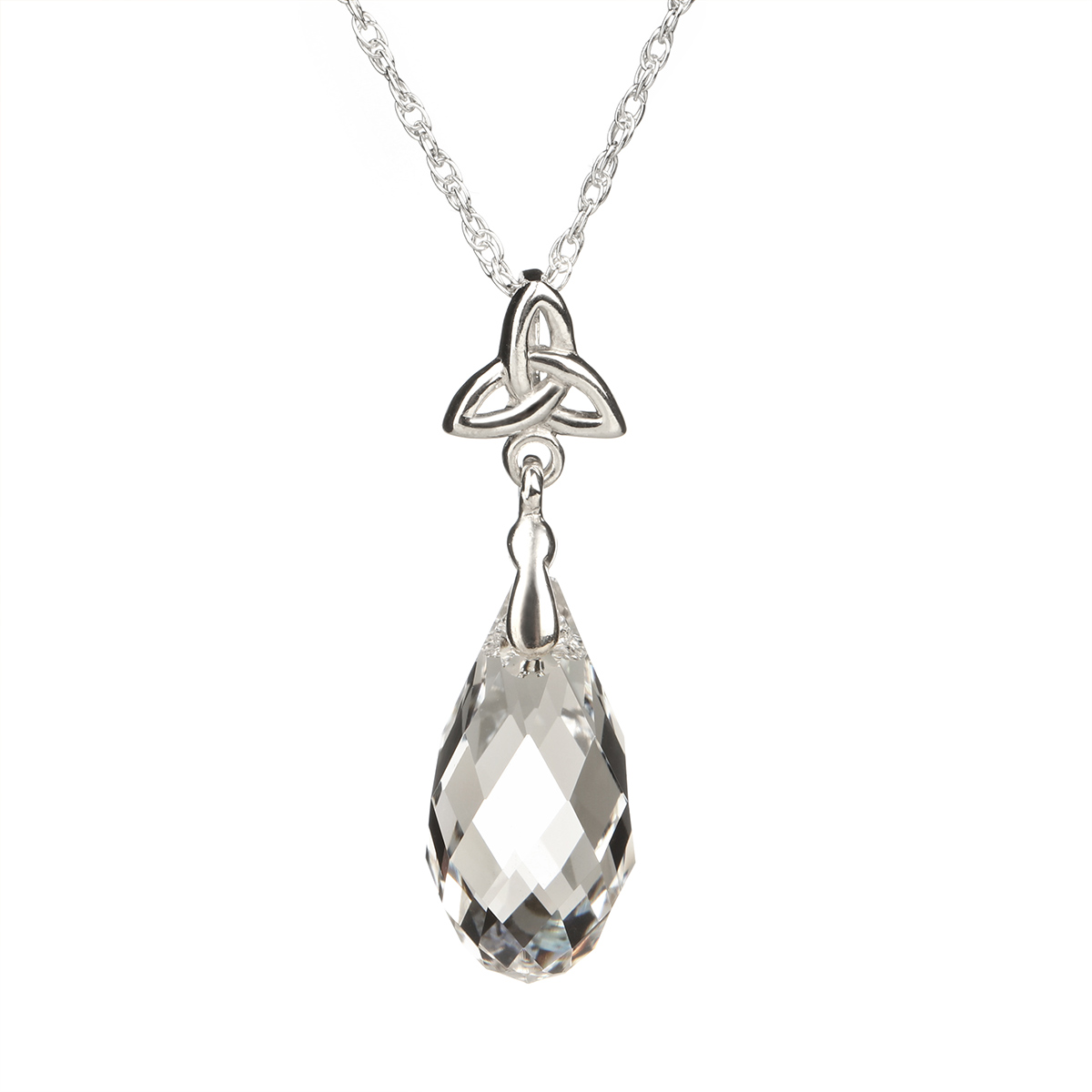 Trinity Crystal Anhänger & Kette aus Schottland - Silber & Swarovski Kristall