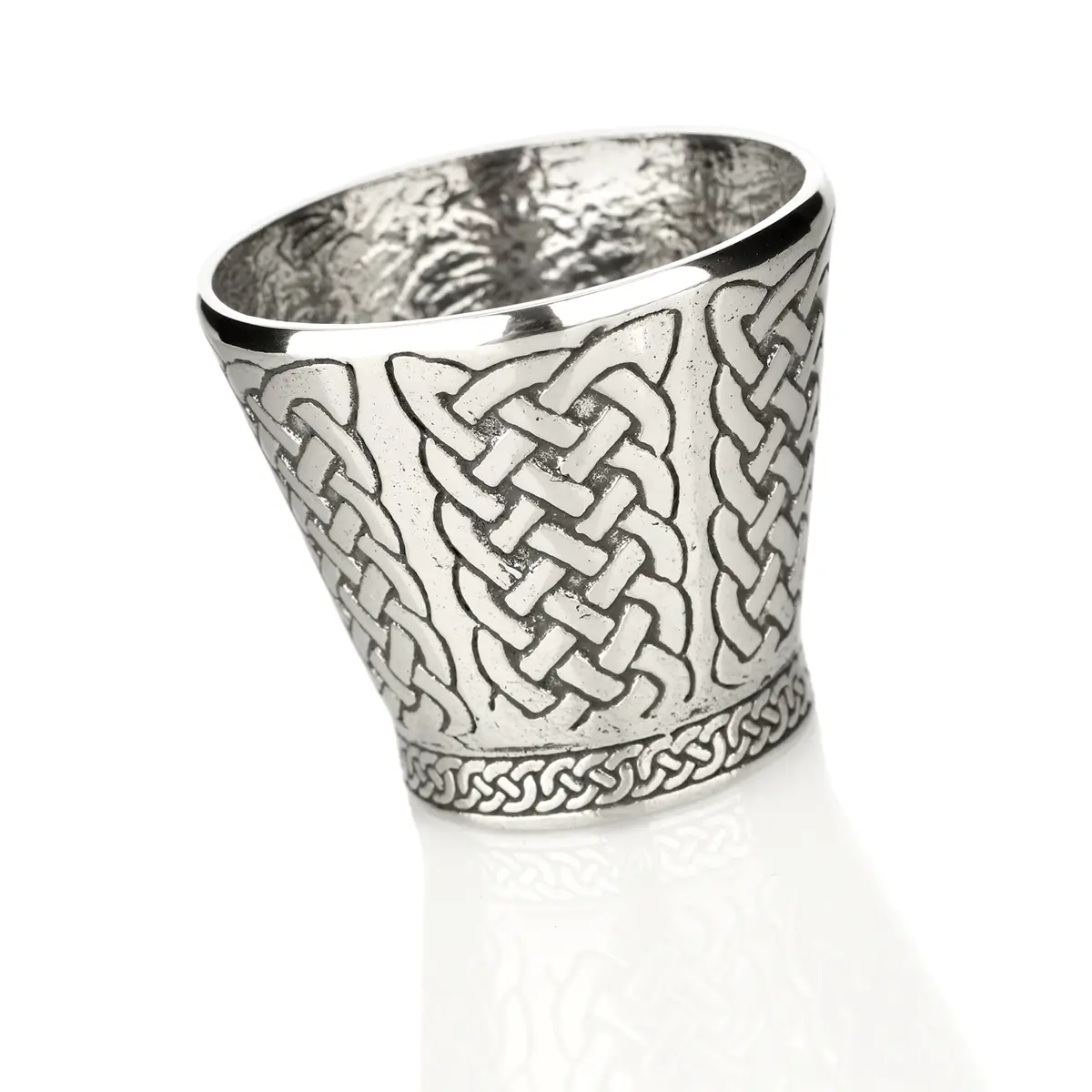 shot-glas-becher-silber-zinn-celtic-keltisch-003 Celtic Dram Cup Shotbecher - keltischer Schnapsbecher aus Zinn