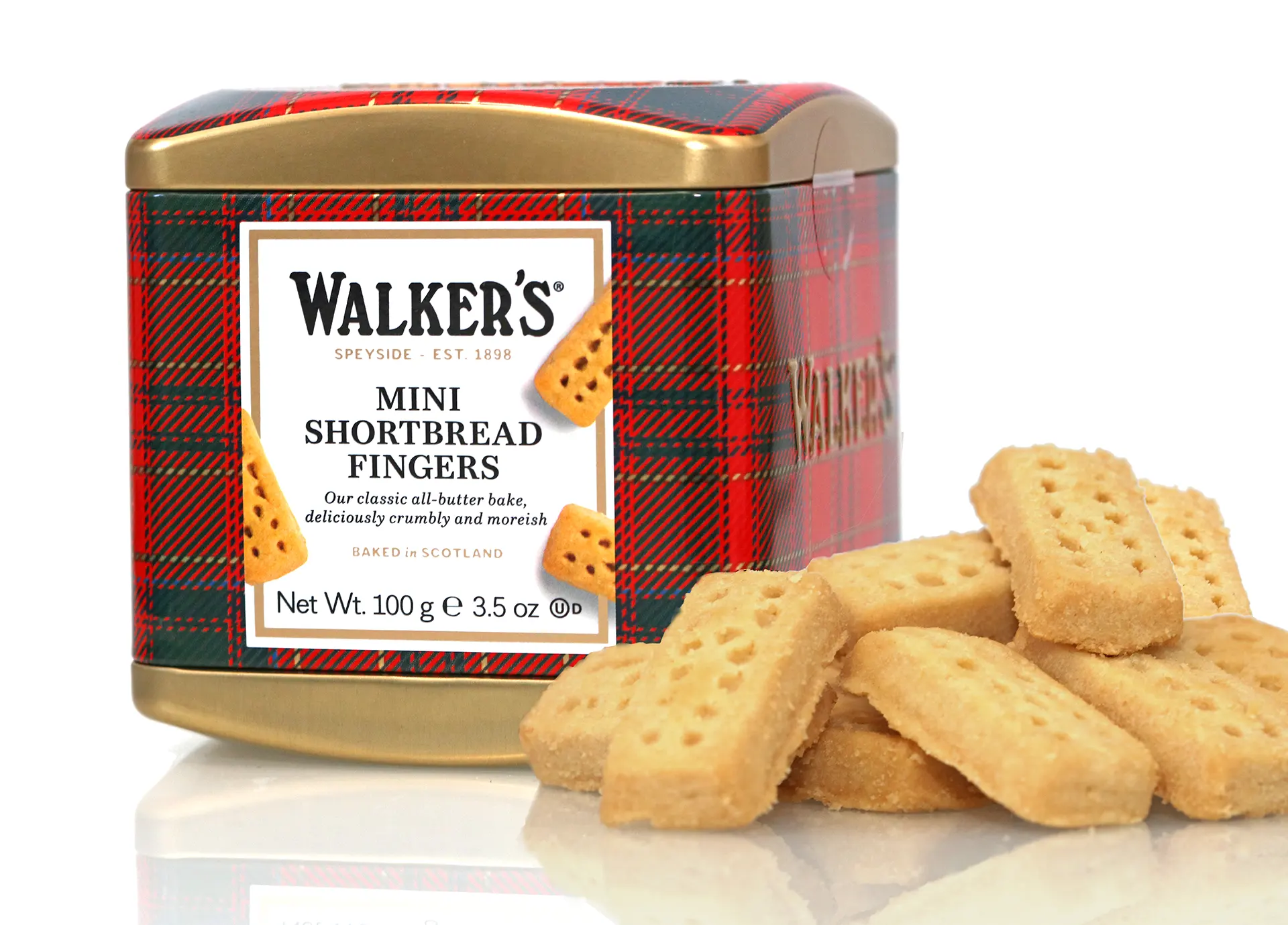 Walker’s Mini Shortbread Fingers Tartan Tin – Schottisches Gebäck in Metalldose